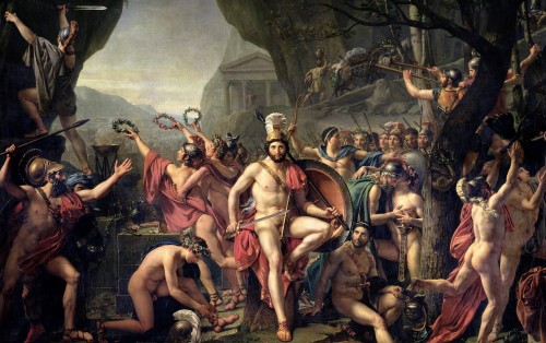 Restauration - Charles X - A Philhellenic Clock, Leonidas at The Battle of Thermopylae After J. L. David
