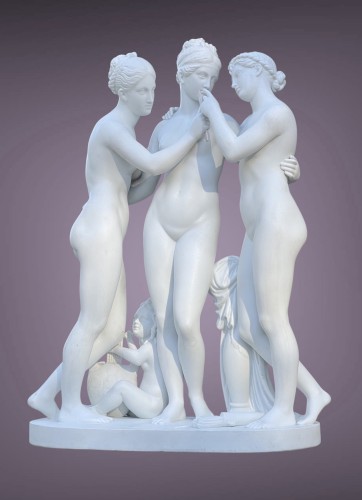 The Three Graces After B. Thorvaldsen, Biscuit Royal Copenhagen Manufactory - 