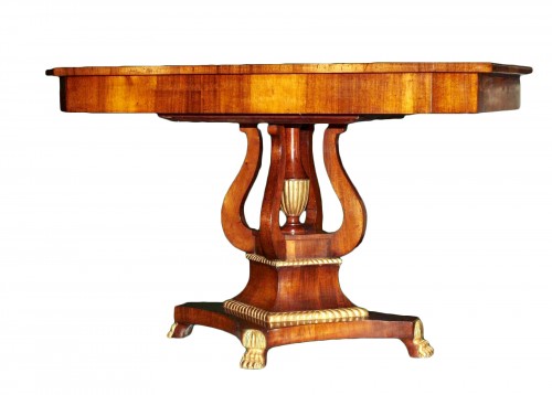 A Russian mahogany and gilt wood Center Table, circa 1830 