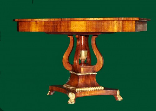 A Russian mahogany and gilt wood Center Table, circa 1830  - Furniture Style Restauration - Charles X