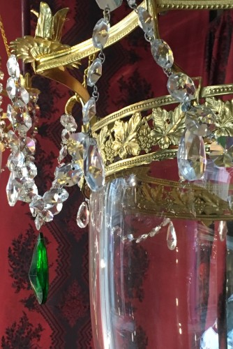 A pair of Russian Neo-classic style Lanterns with green crystal  - Lighting Style 