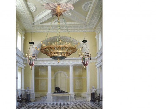 Paire de Lanternes de style Neo-classique Russe Cristal vert - Galerie Golovanoff