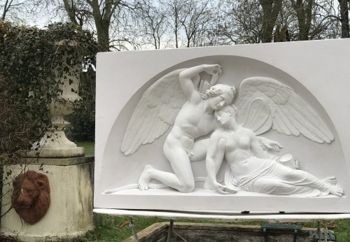 Decorative Objects  - “Cupid and Psyché” Large plaster relief after Thorvaldsen’s marbre