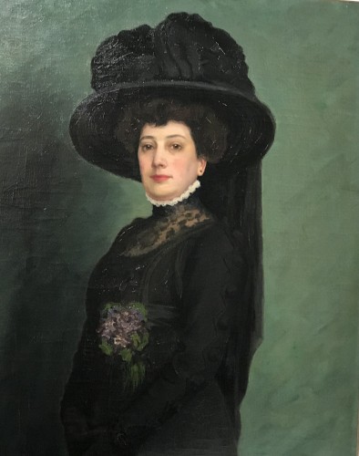 Élégante à la Belle Époque . attribué à M. Richard-Putz, 1917