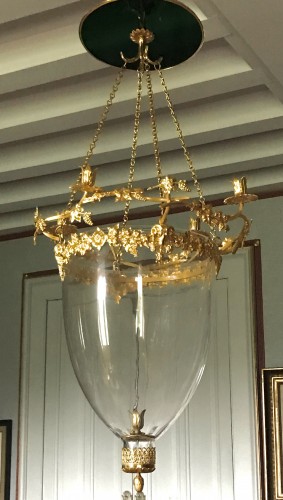Lighting  - Neo classic Lantern with grapes motives, gilt bronze, cristal 