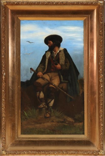 “Italian Sheppard on a rock” sign W. S. Sparrow, 1882 - Paintings & Drawings Style Napoléon III