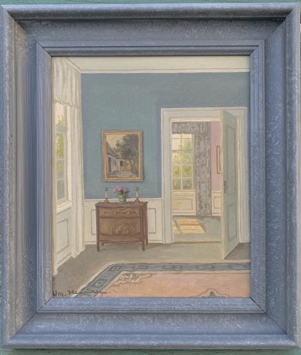 Étude d’intérieur danois, Vilelm Henriksen (1880-1964) - Tableaux et dessins Style Art Déco