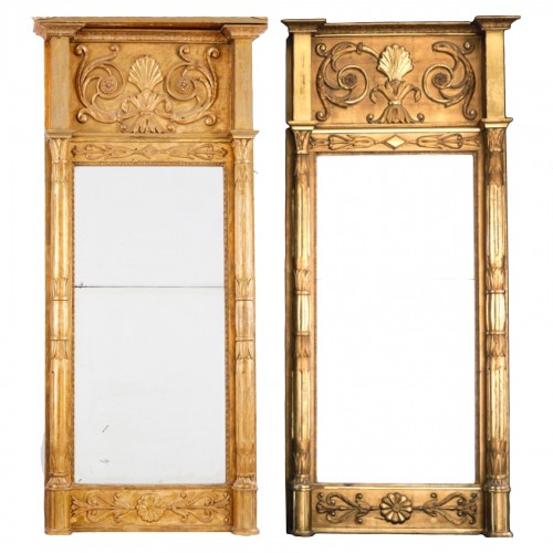 A Pair of large gilt Wood Mirrors, Sweden circa1820 