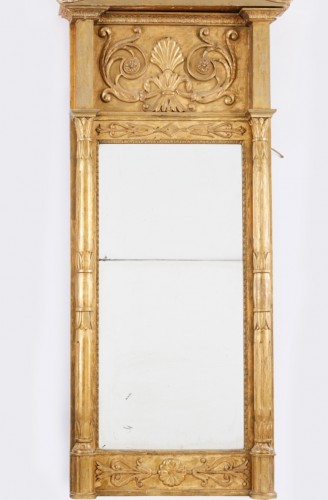 Paire de grands miroirs en bois doré, Suède vers 1820 - Miroirs, Trumeaux Style 