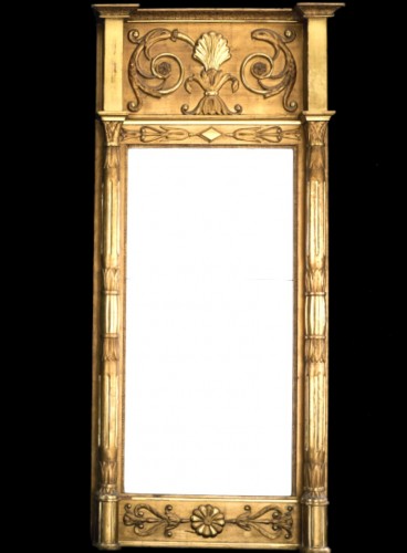 Miroirs, Trumeaux  - Paire de grands miroirs en bois doré, Suède vers 1820
