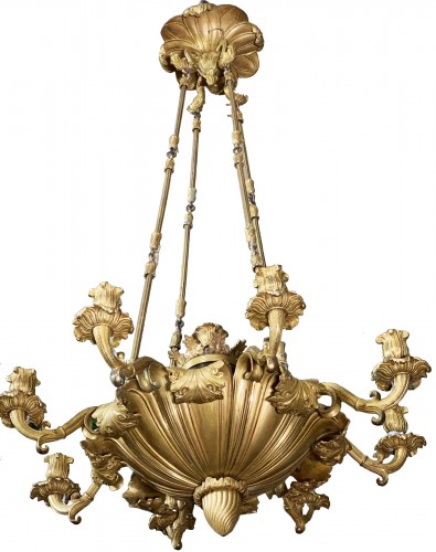 Gilt bronze chandelier  Sweden 1840 