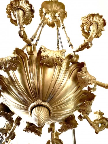 Lustre Restauration en bronze doré, Suède 1840 - Luminaires Style Restauration - Charles X