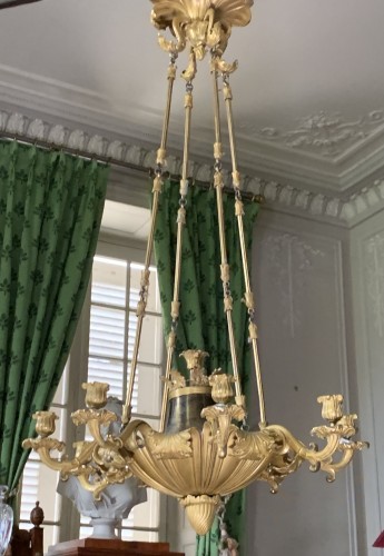 Lighting  - Gilt bronze chandelier  Sweden 1840 