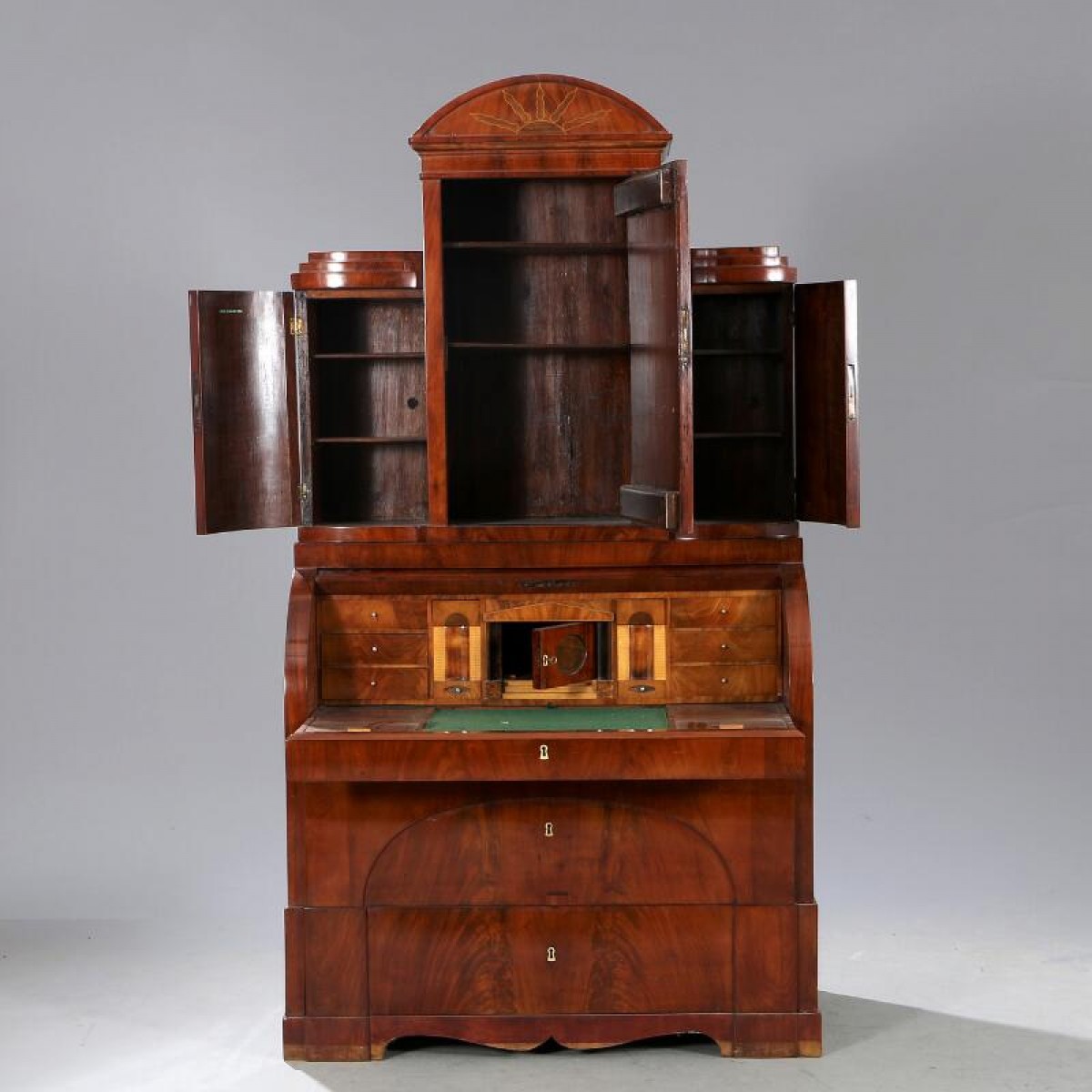 Omdat Lang duizelig Architectural Secretair 2 bodies, Mahogany, Balticum, early 19th cent. -  Ref.94056