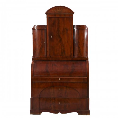 Architectural Secretair 2 bodies, Mahogany, Balticum, early 19th cent. 