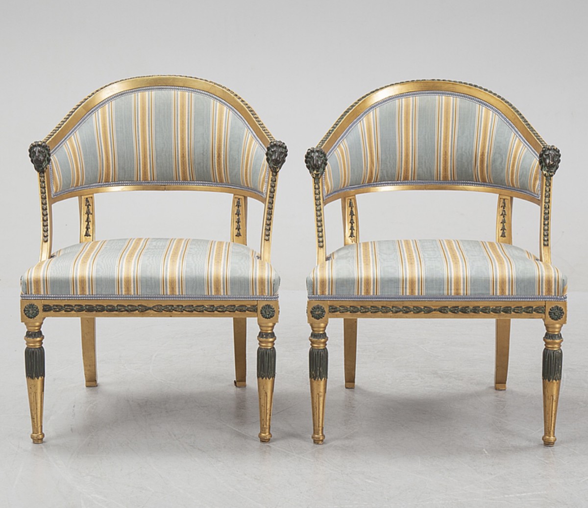 Pair of Circa 1900 Louis XV Style Beech Fauteuil Armchairs