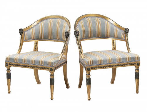 Paire de fauteuils de style Gustavien, circa 1900