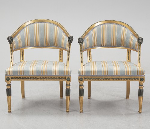 A pair of Gustavian style Armchairs, Sweden circa 1900 - Seating Style 