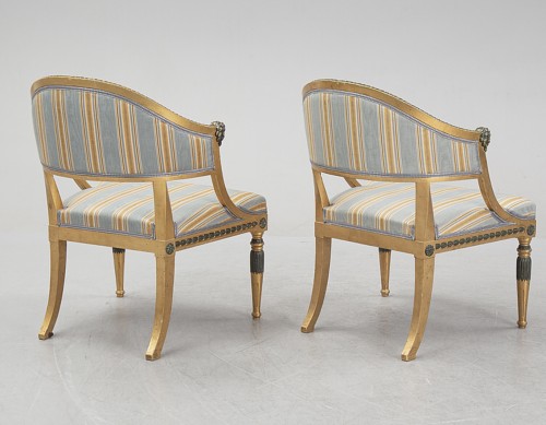 Sièges Fauteuil & Bergère - Paire de fauteuils de style Gustavien, circa 1900