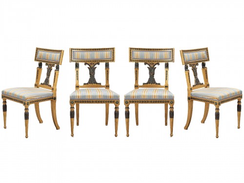 Set of 4 Gustavian style chairs , circa 1900