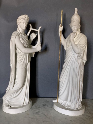 Apollo and Athenea, Royal Copenhagen circa 1870 - Porcelain & Faience Style Napoléon III