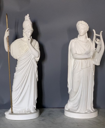 XIXe siècle - Figurines « Apollon et Athénée », Royal Copenhague vers 1870