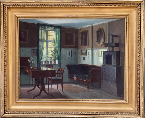 Alfred Broge ( 1870-1955) - Rayon de soleil dans un intérieur - Tableaux et dessins Style Empire