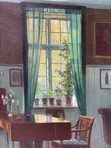 Tableaux et dessins Tableaux du XXe siècle - Alfred Broge ( 1870-1955) - Rayon de soleil dans un intérieur