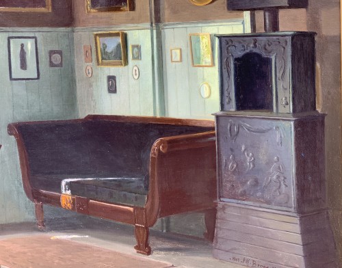 20th century - Alfred Broge ( 1870-1955)  - unshine In An Interior