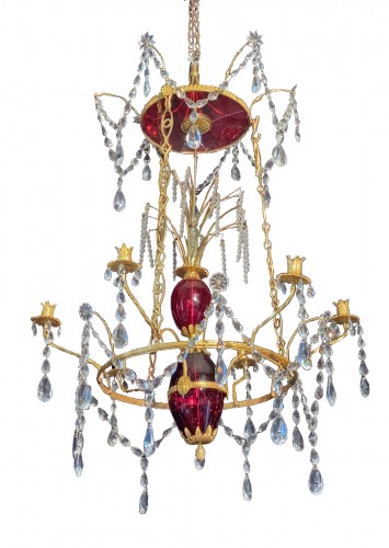 Lustre cristal Rubis , style Russie fin XVIIIe siècle