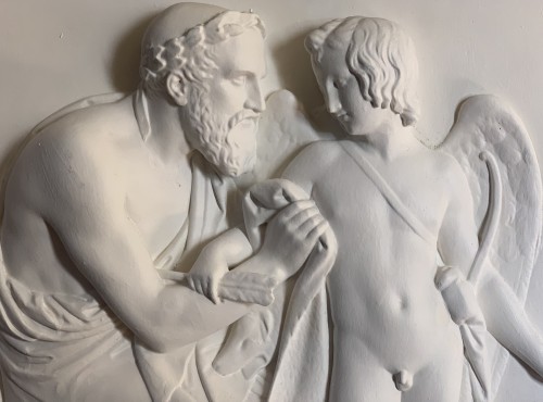 Anacreon and Cupid Plater relief after B. Thorvaldsen - Sculpture Style 
