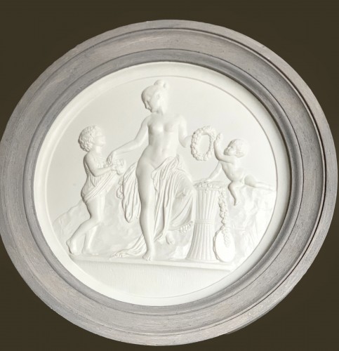 Objet de décoration  - « Les 4 Saisons de la Vie » Grands médaillons en biscuit d’après B. Thorvaldsen