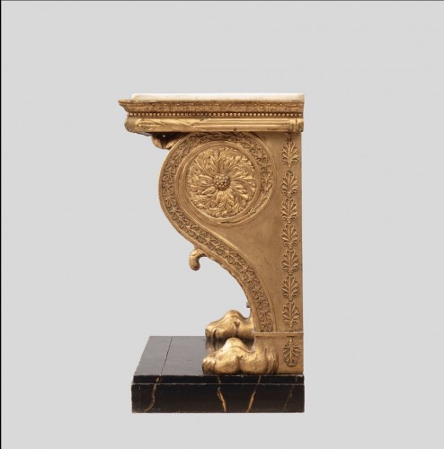 Console en bois sculpté, Empire Suédois - Mobilier Style Empire