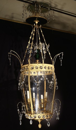 Large Hall Lantern with green cristal in Pavlovsk style - 