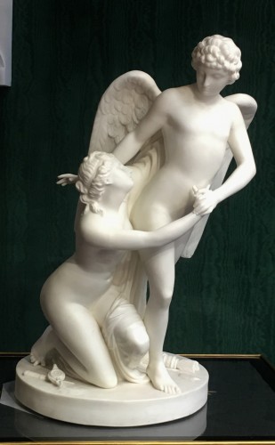 Cupid and Psyche Biscuit After Tobias Segele, Gustevsberg circa 1890 - 