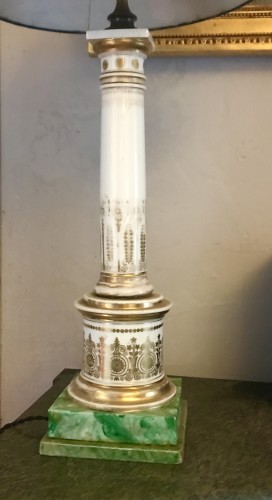 XIXe siècle - Lampe colonne en porcelaine Royal Copenhague