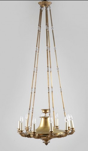 Large  gilt bronze chandelier circa 1830  - Lighting Style Restauration - Charles X