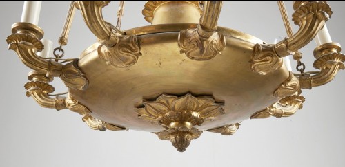 Lighting  - Large  gilt bronze chandelier circa 1830 