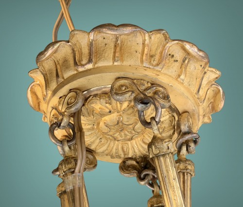 Grand lustre Charles X en bronze doré - Restauration - Charles X