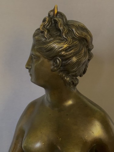 Diana , after J. A. Houdon , bronze figure 19th cent. Nice patina  - 