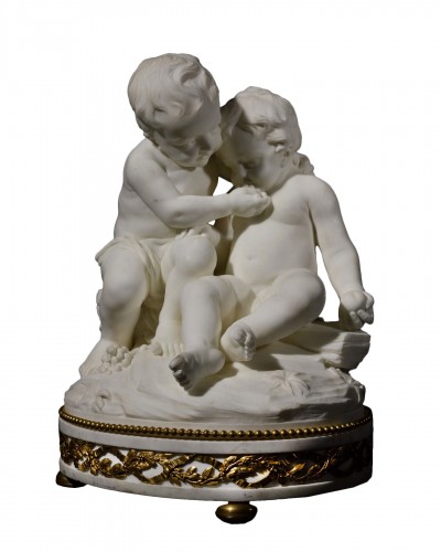 Groupe en marbre – Deux putti