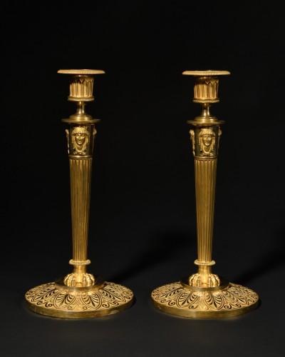 Pair of Empire candlesticks attributed to Claude Galle - Lighting Style Empire