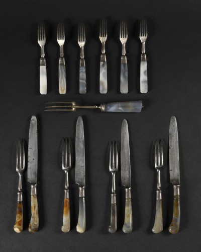 Set of agate cutlery  - silverware & tableware Style 