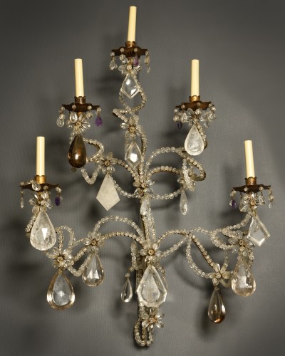 Three rock crystal wall lights - 20th century  - Lighting Style 