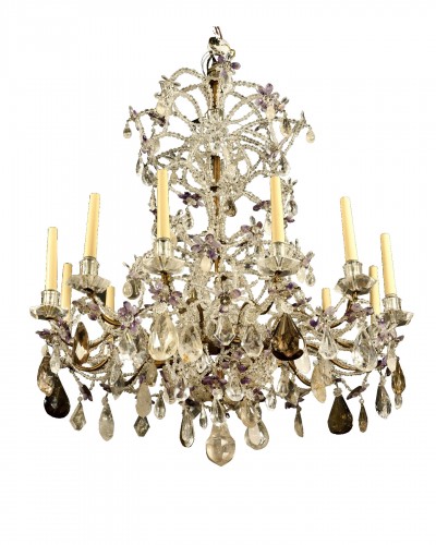 Rock cristal chandelier - 20th century