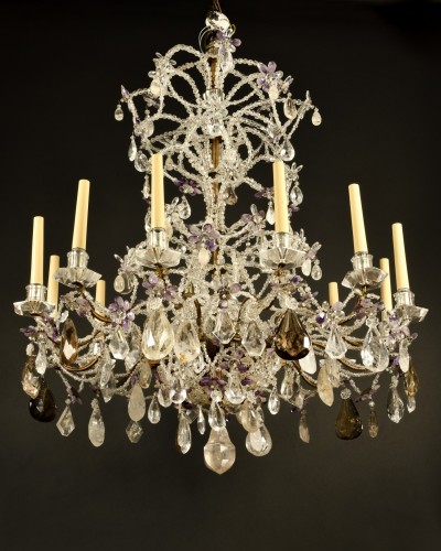 Lustre en cristal de roche – XXe siècle - Luminaires Style 