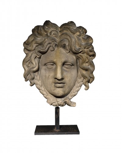 Masque d'Apollon en terre cuite - XIXe siècle