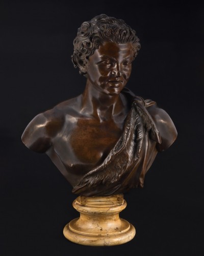 Sabatino de Angelis - Faun bust after the antique - Sculpture Style 