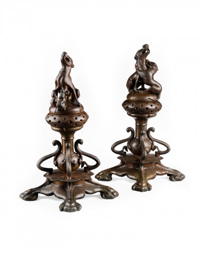 Pair of andirons - Adolphe-Victor Geoffroy-Dechaume and Auguste-Maximilien Delafontaine
