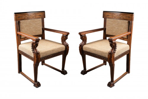 Pair of Italian armchairs - 19th century